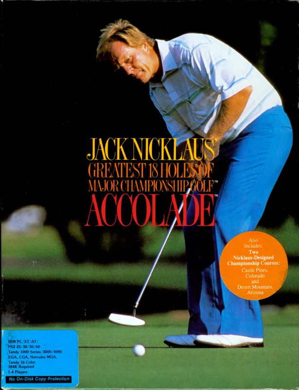 Jack Nicklaus' Greatest 18 Holes of Major Championship Golf box art for PC Engine
